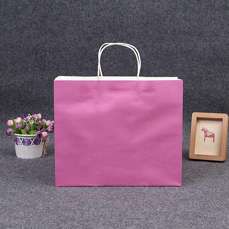 Custom Printing Recycle Plain Take Away Shopping Kraft Paper Bag