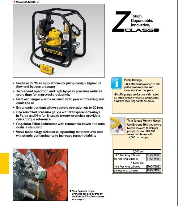 Zu4t-Series, Electric Torque Wrench Pumps Original Enerpac