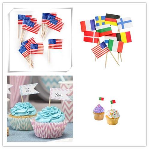 Custom Printing Party Cocktail Toothpick Flags for Food Decoration