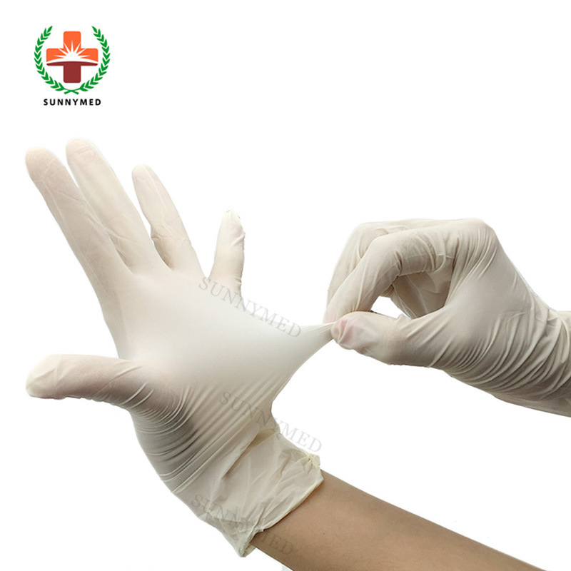 Sy-L086 Hospital Medical Powdered Latex Examination Gloves