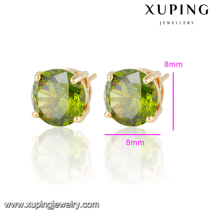 Popular Wholesale Girl Jewelry Zircon Stud Earring with 18 K Gold Plated