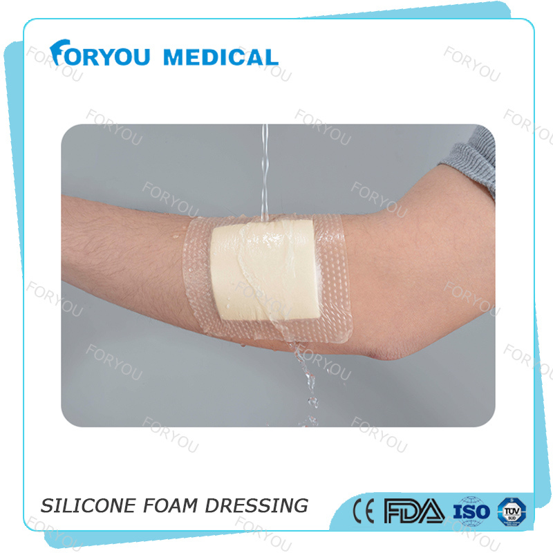 Foryou Silicon 2016 FDA Approved Waterproof Border Dressing Diabetic Foot Sacrum Silicone Foam Dressing