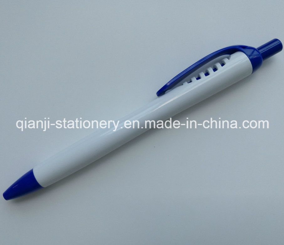 New White Imprinting Click Ball Pen (P1055A)