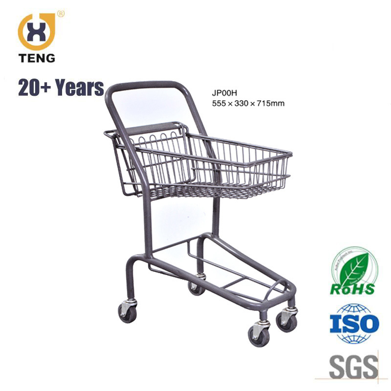 Japan Style Shopping Cart Plastic Basket Trolley Smart Cart for Supermarket