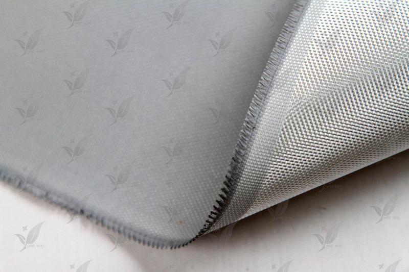 Fiberglass Fabric with Silicon Coated Silver Gray Colour