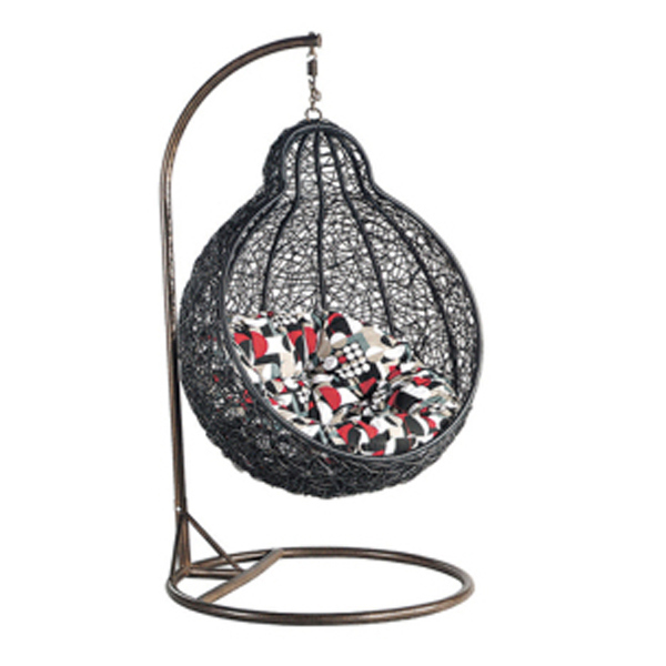 High Quality Hanging Chair SGS PE Rattan & UV Resistant Fabric Cushion Swing Chair