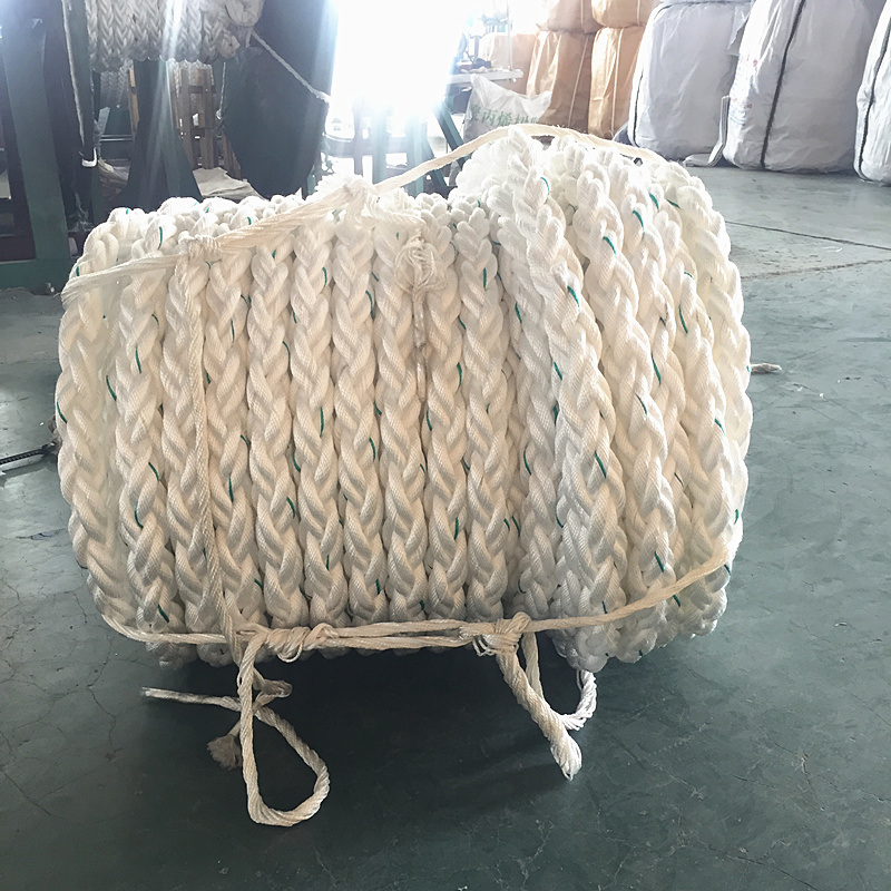 White 8 Strand Mixed Rope 60% PP & 40% Polyester Fiber Mooring Rope