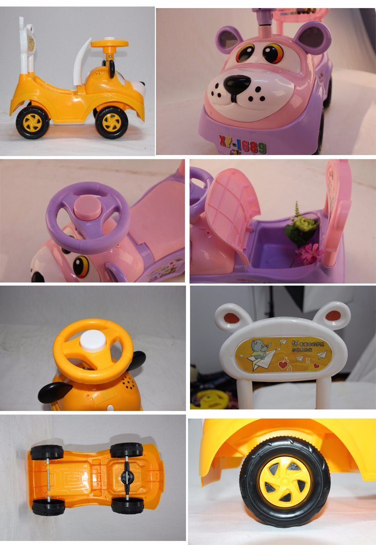 Soft Cushion Rear Flexible Button Kids Swing Car