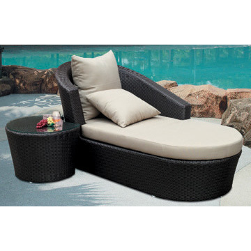 UV-Resistant Rattan Chaise Lounge (WS-06004)