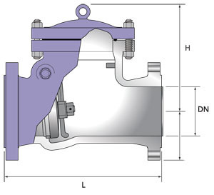 API 6D Carbon Steel Bolted Cover Stellite Trim Flange End Swing Piston Check Valve