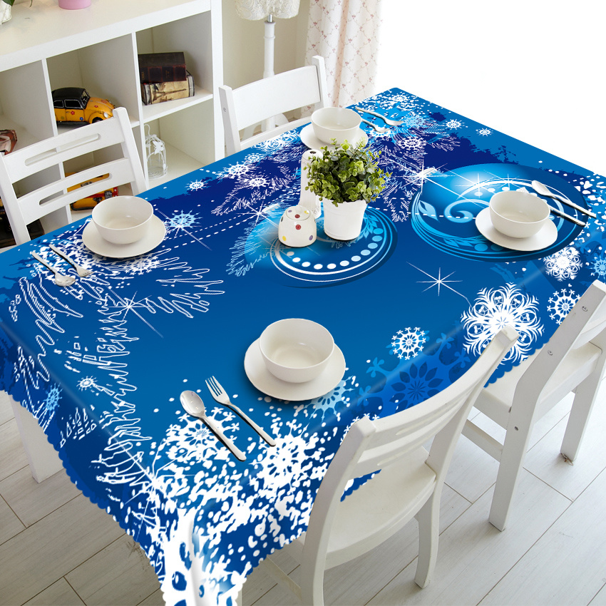 Christmas Gift 3D Polyester Cotton Custom Tablecloth