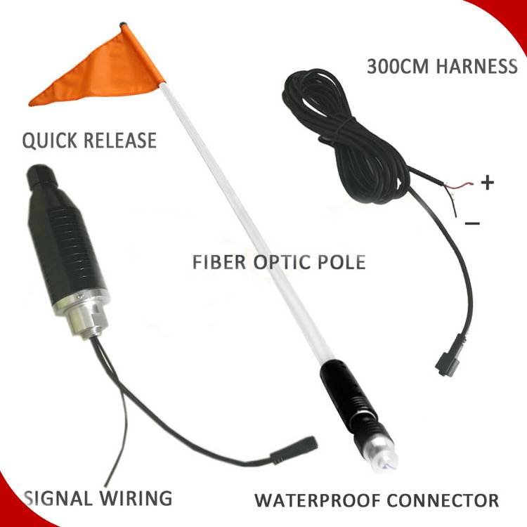 Quick Release Whip ATV LED Whips Light, with Strong Wiring Fiber Opti Aluminum RGB Color