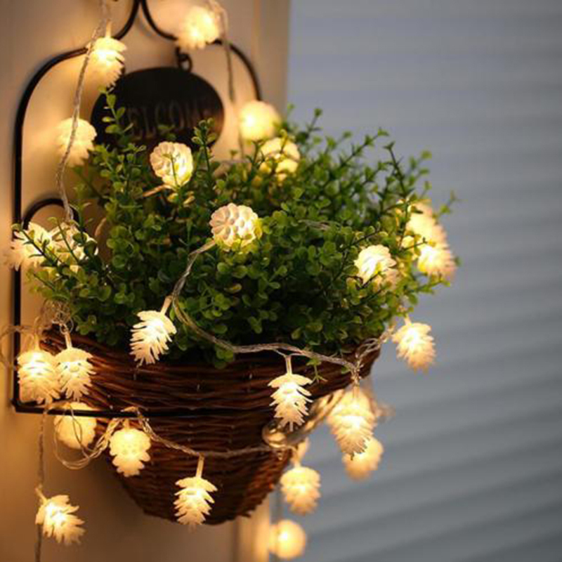 LED Pine Cone Solar String Lights for Xmas Christmas Decoration