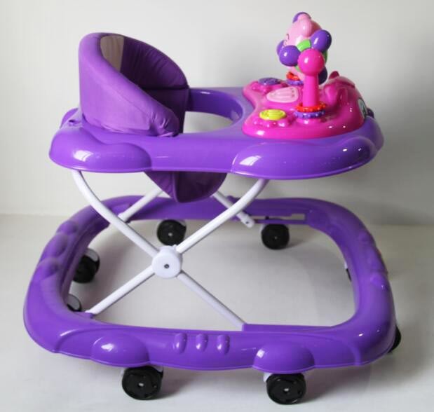 Newest Model Pink Baby Walker with Silicon Wheels Wholesale