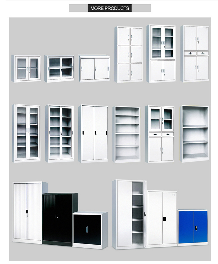 Wood Grain White Beech Color Low Home Use Box File Storage Metal Swing Door Cabinet