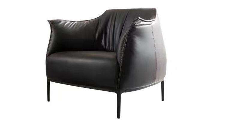 Fashion Design of Black Reception Sofa with Black Metal Feet