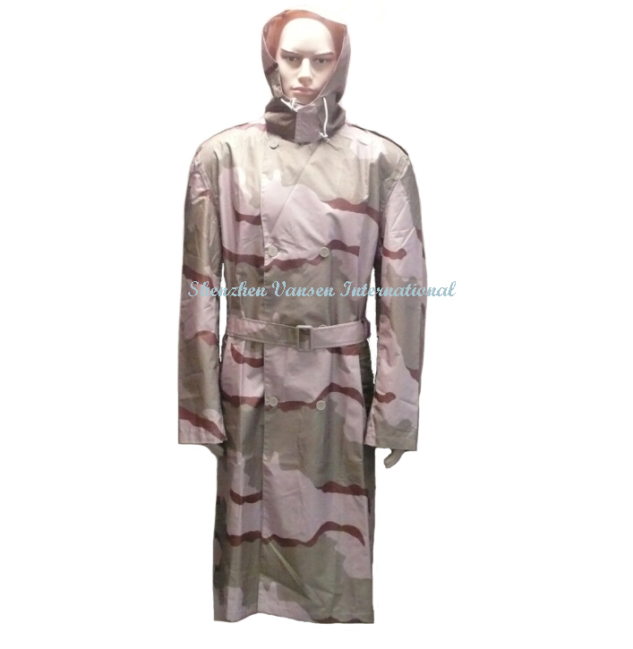 Waterproof Long Raincoat in Desert Camouflage