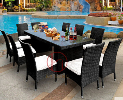 11PCS Outdoor Garden Dining Party Set PE Rattan Furniture