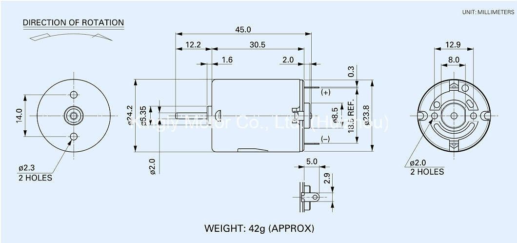 5W Micro DC Motor for Hair Clipper/Massger/Vibrator