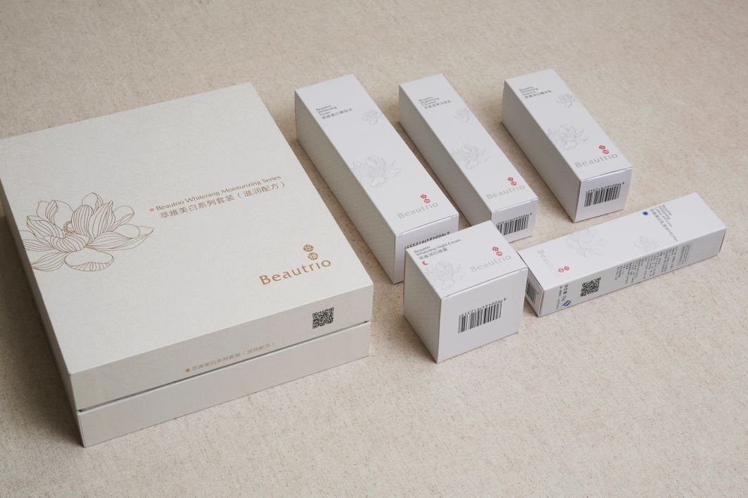 Custom Design Printed White Cardboard Paper Cosmetic Box for Packaging