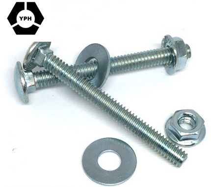 White Zinc/Yellow/HDG Finish Low Carbon Steel Mushroom Head Square Neck Carriage Bolt DIN603