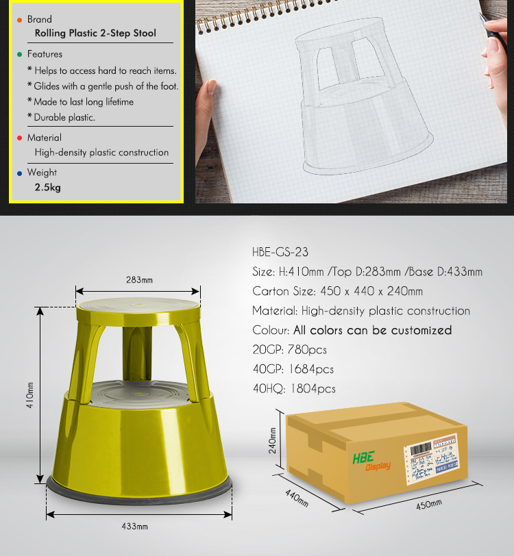 Automatic Security Step Stool with Telescopic Wheels