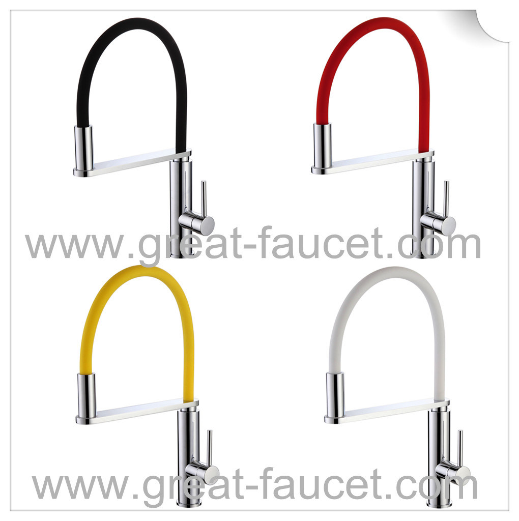 Universal Kitchen Faucet with Silicon Pipe in Different Colors