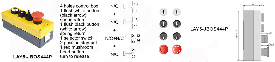 Xb2-B222 Two Holoes, Three Holes, Four Holes Control Box with Pushbutton Switch Switch Box Control Switch Panel Parts