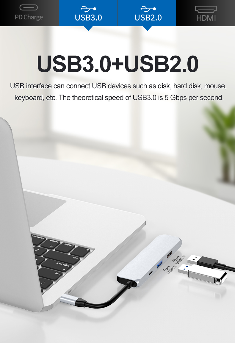 HUB USB-C 4 em 1 USB-C HUB 4 in 1
