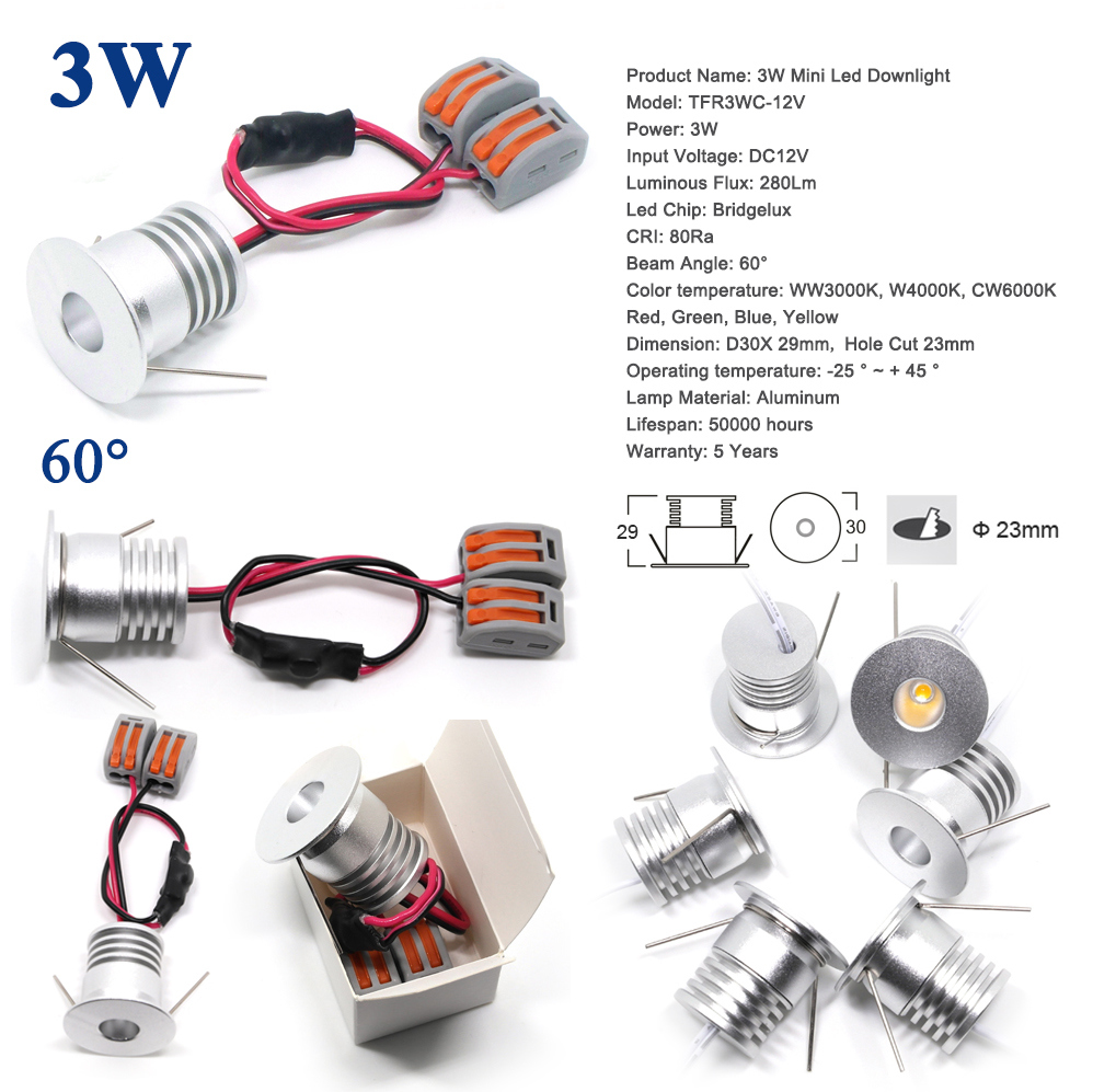 3W 12V 24V LED Bulb Spotlight 240lm Door Wall Lamp
