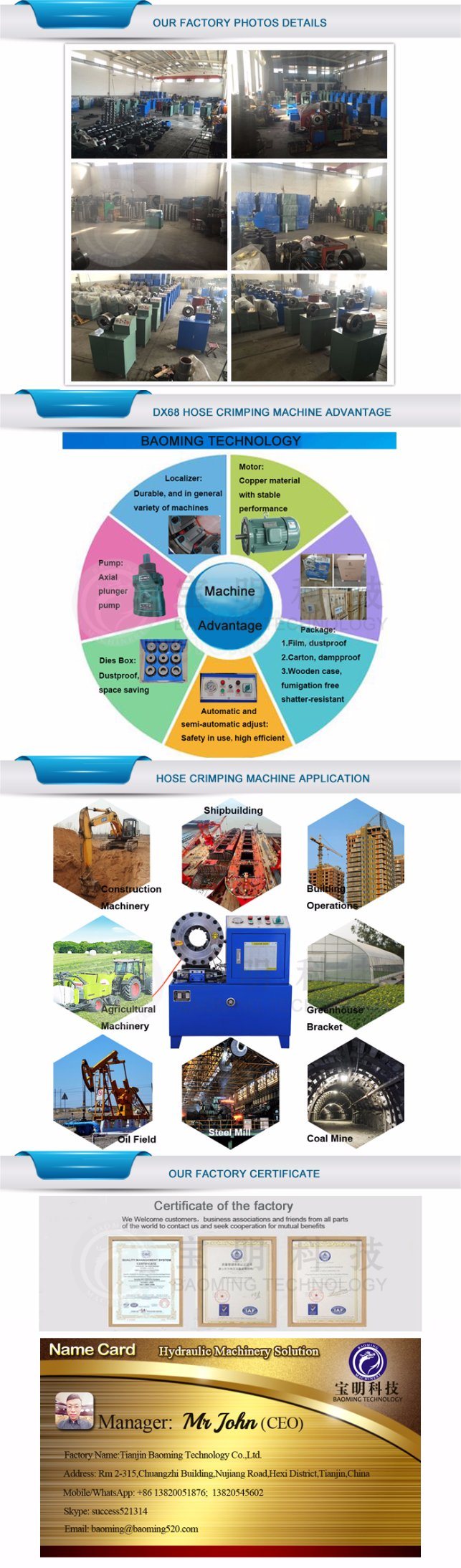 Factory Manufacturers Hydraulic Finn-Power Hose Crimping Machines and Equipment