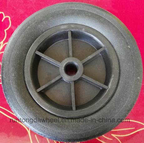 8X2.5 Rubber Solid Wheel with Plastic Hub