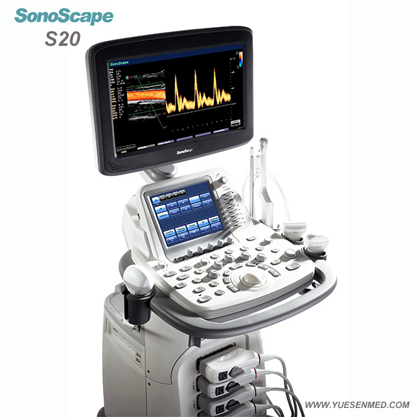 Hospital Medical Sonoscape S20 Mobile Trolley Color Doppler Machine