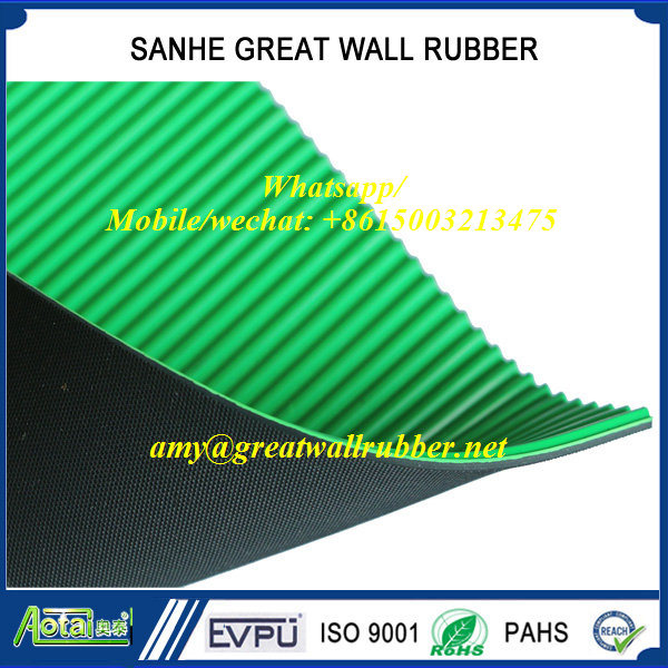 Green Black Composite Ribbed Anti-Static Flooring Rubber Matting