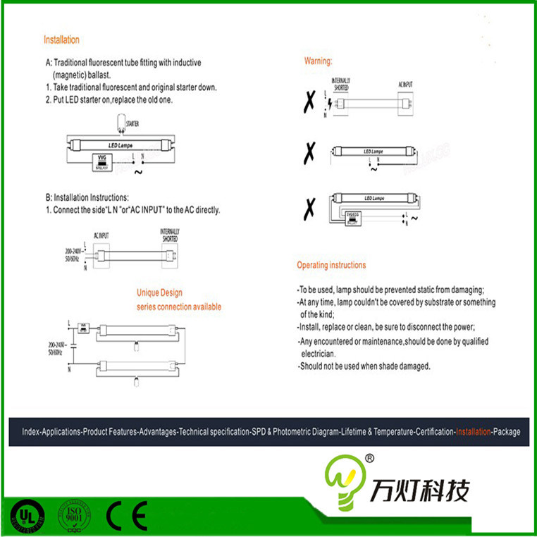 LED PC Waterprrof Lamp T5/T8 Fluorescent Circular Tube Light