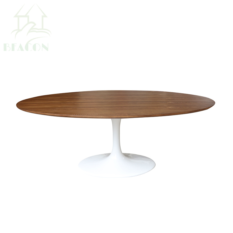 MID Century Restaurant Oval Wooden Top Saarinen Tulip Dining Table