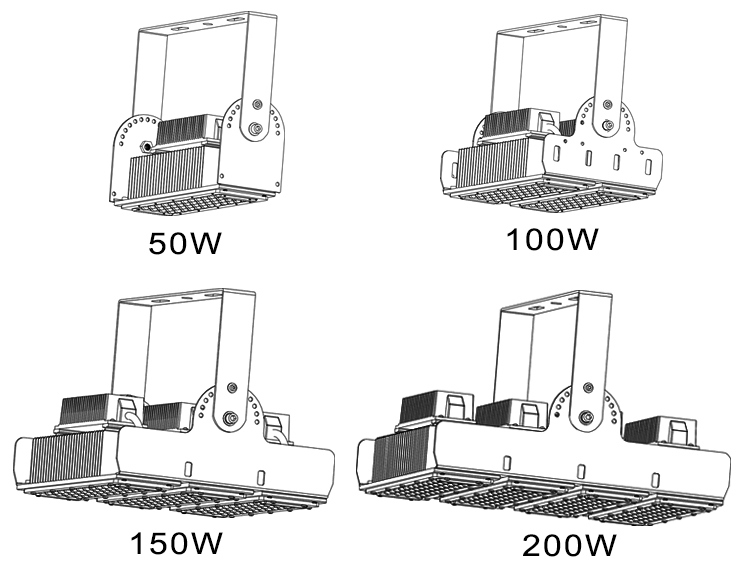 Detachable Modular LED Flood Light 50W 100W 150W 200W