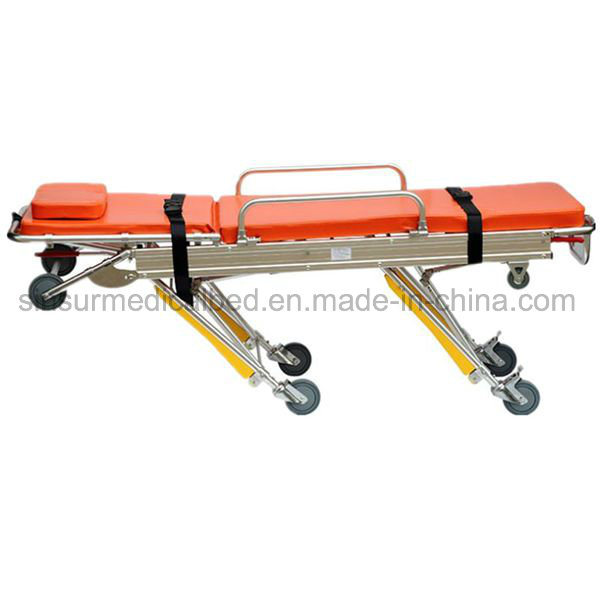 Hospital First-Aid Aluminum Foldaway Ambulance Stretcher Trolley