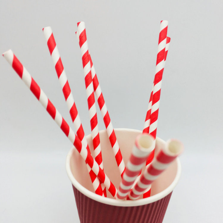 Striped Chevron 100% Eco-Friendly Paper Straw