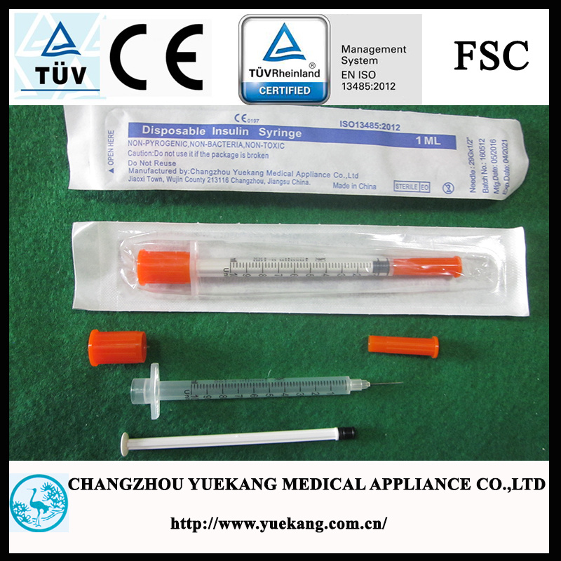 Blister Pack, 1 Ml Insulin Syringe for Medical