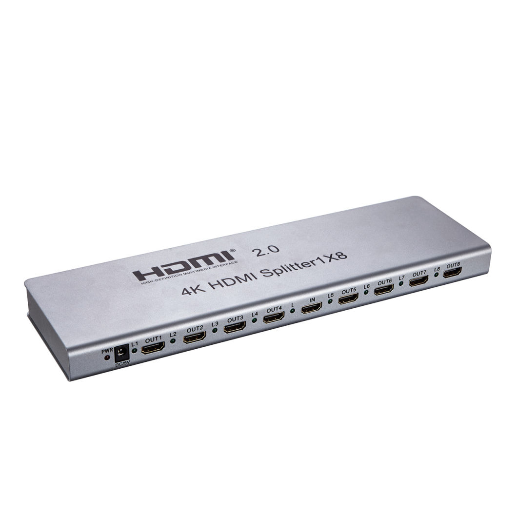 1X8 HDMI 2.0 Splitter 4k (HDMI 2.0, HDCP2.2, 4K, IR extension, EDID mangement, RS232)