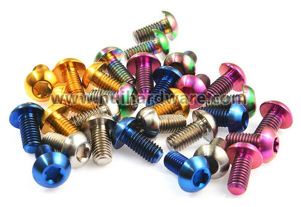 Anodized Titanium Torx Button Head Screws with Different Colors