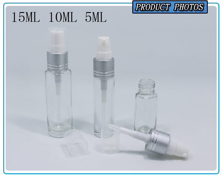 5ml 10 Ml 15ml Clear Perfume Spray Glass Bottle with Lotion Pump