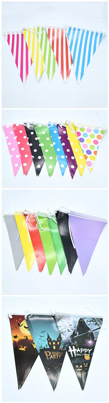 New Design Hanging Paper Triangle Flag Printing