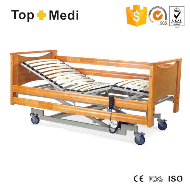 Hospital Equipment 3 Function Cheap Price Wooden Home Care Electric Hospital Bed with ISO Ce FDA