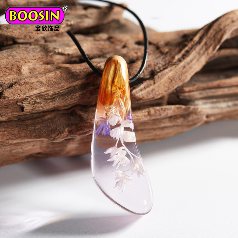 Handmade Wooden Resin Pendent Jewellery Necklace