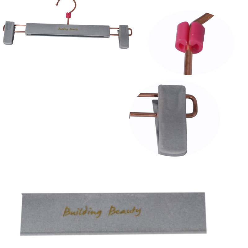 Wholesale Plastic Grey Velvet Pant Hanger