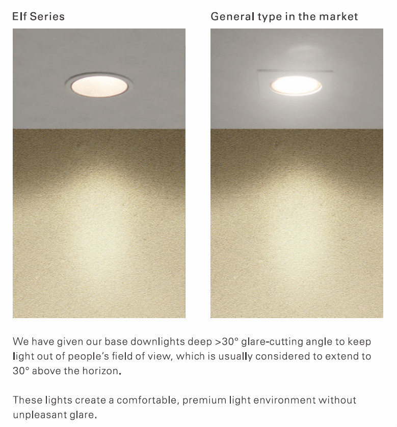 High CRI >90 COB LED Ceiling Downlight with Dark Technology
