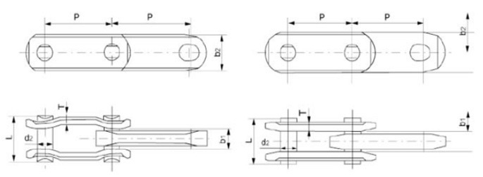 Cast Iron Tsubaki Transmission Engineering Df3498 Double Flex Conveyor Roller Chain