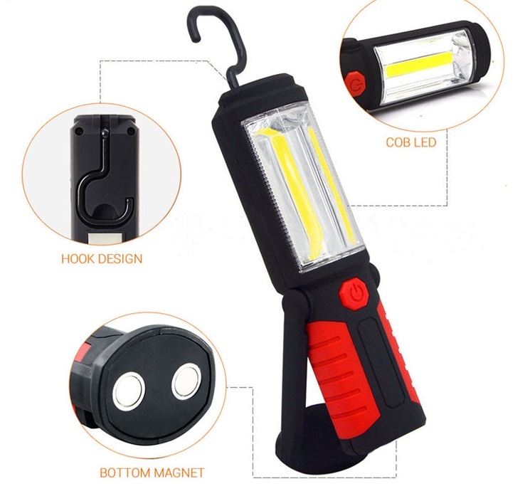 COB Torch Lamp Hanging Magnetic Rechargeable LED Work Light